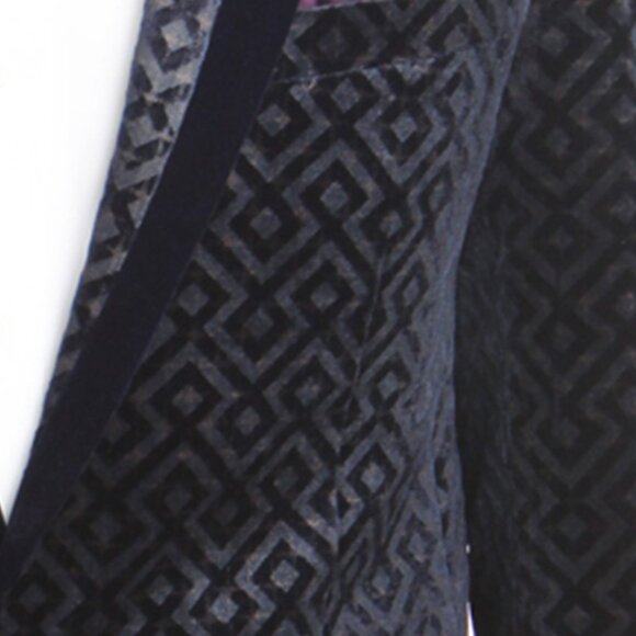 Empire™ Geometric Velvet Shawl Lapel Navy Blue Blazer, Modern Fit – NWT - Picture 2 of 5